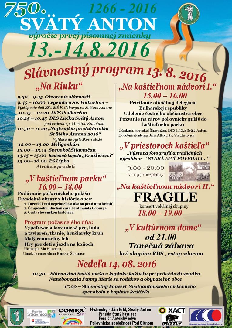 Slávnostný program 13.-14.8.2016
